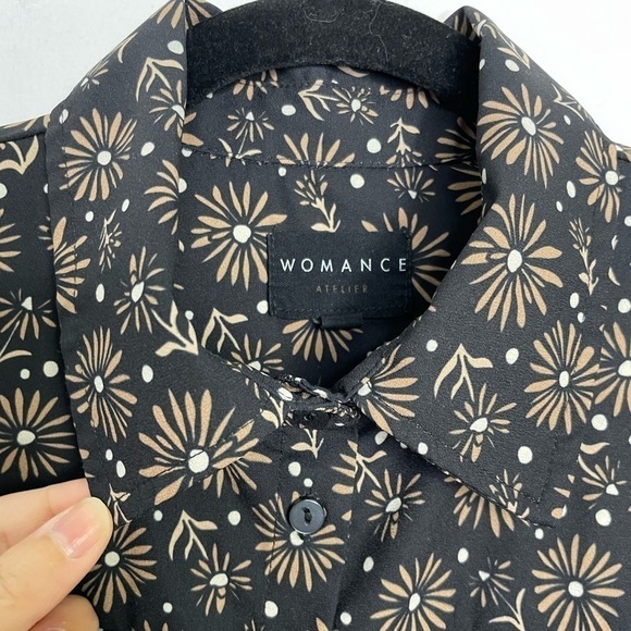 Womance Atelier oversized dark floral buttons down shirt - Picture 2 of 10